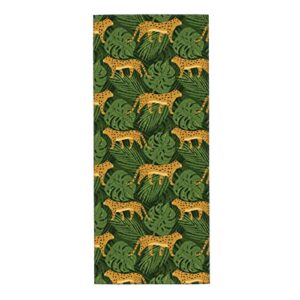 unrakd microfiber washcloths towel cute leopards and tropical leaves soft and absorbent, machine washable hand towel for bathroom, spa, and gym towel