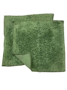 janey lynn designs krazy kale green shaggies 10 x10 washcloth - 2 pack