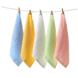 korada luxury bamboo washcloth towel set 5 pack for bathroom-hotel-spa-kitchen multi-purpose fingertip towels & face cloths 10'' x 10''