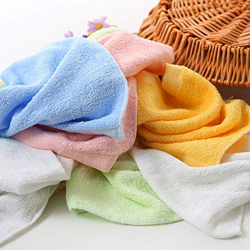 KORADA Luxury Bamboo Washcloth Towel Set 5 Pack for Bathroom-Hotel-Spa-Kitchen Multi-Purpose Fingertip Towels & Face Cloths 10'' x 10''