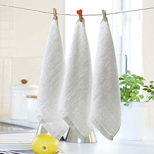 KORADA Luxury Bamboo Washcloth Towel Set 5 Pack for Bathroom-Hotel-Spa-Kitchen Multi-Purpose Fingertip Towels & Face Cloths 10'' x 10''