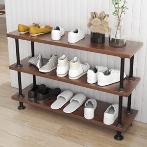 MUZIK 3-Tier Industrial Pipe Table Leg Set, Iron Pipes Base Legs Rustic Iron Pipe Shelves for Shoe Rack, Kitchen Rack, Storage Organiser, Bookcase, Wood Planks NOT Included