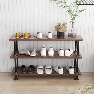 MUZIK 3-Tier Industrial Pipe Table Leg Set, Iron Pipes Base Legs Rustic Iron Pipe Shelves for Shoe Rack, Kitchen Rack, Storage Organiser, Bookcase, Wood Planks NOT Included