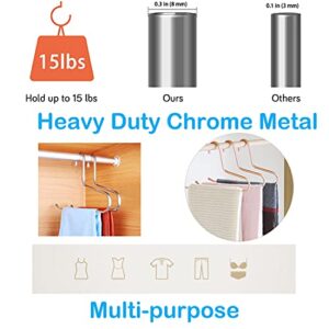 YUNAI 3Pcs Stainless Steel Pants Hangers, Open Ended Hangers, Jean Hangers, Strong Durable Anti-Slip Slacks Hangers for Space Saving.(Silver)