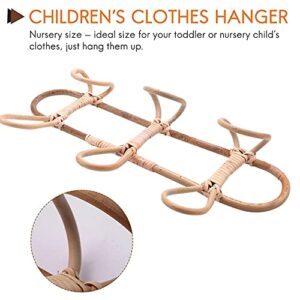 Pteanecay Rattan Clothes Hanger for Kids,Bamboo Garments Baby Hangers Children Organizer Room Nursery Decoration(15.7 * 7.9inch)