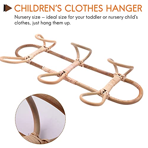 Pteanecay Rattan Clothes Hanger for Kids,Bamboo Garments Baby Hangers Children Organizer Room Nursery Decoration(15.7 * 7.9inch)