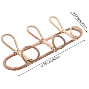 Pteanecay Rattan Clothes Hanger for Kids,Bamboo Garments Baby Hangers Children Organizer Room Nursery Decoration(15.7 * 7.9inch)