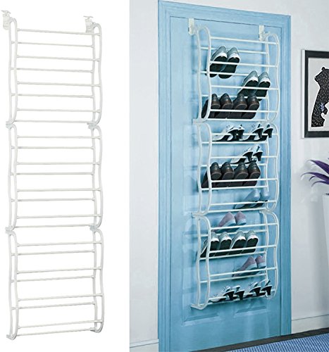 GPCT Over The Door Wall Hanging 36-Pair Shoe Rack. Fits Over Standard-Size Doors, 12 Shelves Design, Holds Sneakers, Heels, Sandals, Low Boots. Shelf Closet Wall Hanging Organizer Storage Shoe Stand