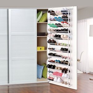 GPCT Over The Door Wall Hanging 36-Pair Shoe Rack. Fits Over Standard-Size Doors, 12 Shelves Design, Holds Sneakers, Heels, Sandals, Low Boots. Shelf Closet Wall Hanging Organizer Storage Shoe Stand