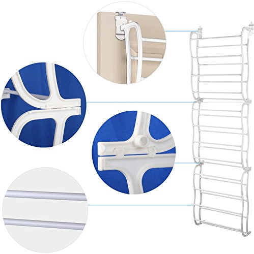 GPCT Over The Door Wall Hanging 36-Pair Shoe Rack. Fits Over Standard-Size Doors, 12 Shelves Design, Holds Sneakers, Heels, Sandals, Low Boots. Shelf Closet Wall Hanging Organizer Storage Shoe Stand