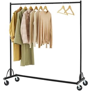 hoctieon z rack,rolling clothing racks with z-base,heavy duty garment rack,clothes rack on wheels with brakes,sturdy metal hanging holder,clothes organizer rack - black