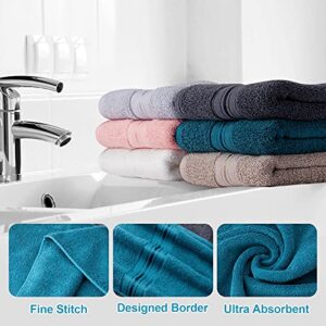 Lizling Hand Towels 6 Pack, Hand Towels for Bathroom,100% Cotton,13 x 29 Inch, Soft and Highly Absorbent, Hand Towel Set for Face,Hotel, Spa, Sport, Trip and Camping - Multicolor