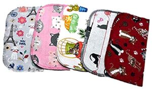 1 ply printed flannel little wipes 8x8 inches set of 5 the cats meow