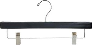 the great american hanger company wooden bottom w/clips, black finish with chrome hardware, box of 25 by the american company standard hanger, large, piece