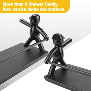 TAEYONK Shower Caddy Shelf Organizer Rack(2Pack), Self Adhesive Black Bathroom Shelves Basket Inside Shower, Wall Mount Shower Storage Home Organization Rv Accessories, First Apartment Essentials