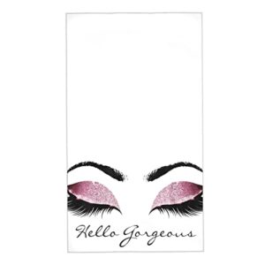 zelamiee gorgeous eyelash soft absorbent guest hand towels multipurpose for bathroom, gym, hotel and spa (27.5 x16 inches)