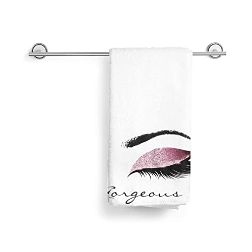 Zelamiee Gorgeous Eyelash Soft Absorbent Guest Hand Towels Multipurpose for Bathroom, Gym, Hotel and Spa (27.5 x16 Inches)