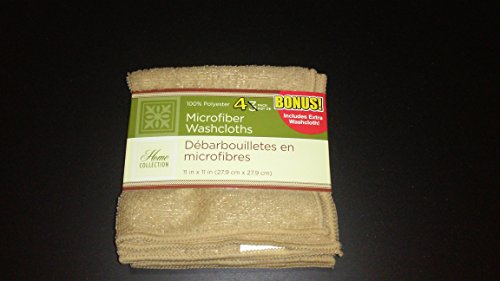 Microfiber Washcloth Pack of 3 colors may vary Plus 1 Bonus