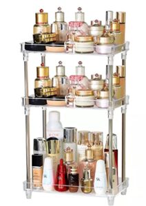 santrest acrylic organizer multi-functional vanity tray corner shelf for makeup cosmetic shower racks 3 tiers