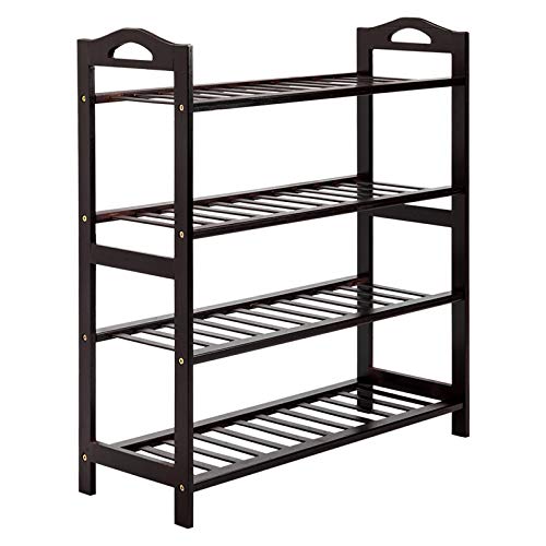 4 Tier Bamboo Shoe Rack Shoe Shelf Organizer Free Standing Stackable Shoe Shelf Entryway Shoe Organizer Unit Storage Rack Natural Shoe Hold Stand Storage Modern Wood Home Furniture (Ship from USA)