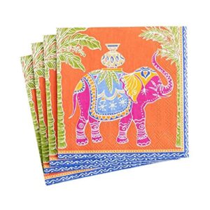 caspari royal elephant paper cocktail napkins in orange, pack of 20