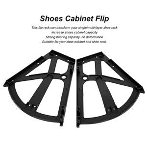 Shoes Cabinet Hinge, 4Pcs/Set Home Furniture Shoes Drawer Cabinet Flip Plate Frame Turning Rack Accessory Furniture Shoe Rack Hinged Flip Plate for Bedroom Living Room（Not Including Cabinet）