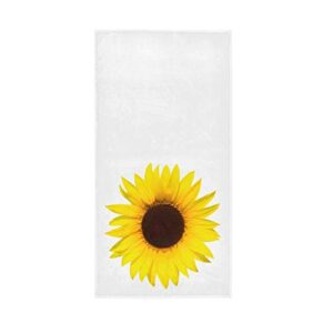 yellow sunflower guest hand towels for bathroom summer kitchen dish towel 16x30 in, multipurpose soft quality premium washcloths fingertip bath towel decor for hotel spa gym sport 30 x 15 inches