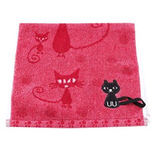 kshcf cotton towel cat pattern luxury spa hotel washcloths absorbent cartoon towels,red