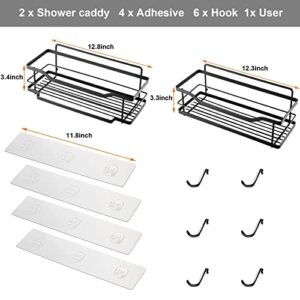 Goodedge Black Shower Caddy [with 2 extra Adhesives, No Drilling]: A Perfect Stainless Steel Shower Basket As Your Bathroom Organizer, Kitchen Organizer and Shower Caddy Shelf