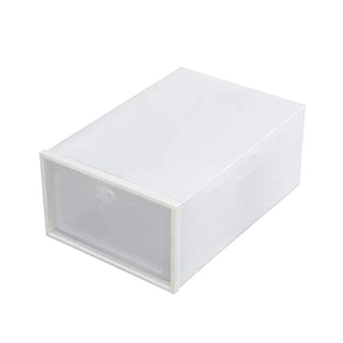 RBtoday Shoe Storage Boxes 24 Pack Clear Plastic Stackable -White - Practical Shoes Racks Organizers Shoe Storage Organizer Cabinet