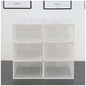 RBtoday Shoe Storage Boxes 24 Pack Clear Plastic Stackable -White - Practical Shoes Racks Organizers Shoe Storage Organizer Cabinet