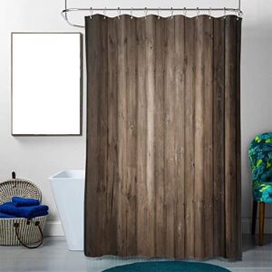 Zmcongz Brown Wood Shower Curtain Set with Rugs for Bathroom Decor Rustic Farmhouse Wall Texture Decor Bathroom Decor Set with Accessories, Waterproof Shower Curtain for Bathtub Decor, 72x72 Inch