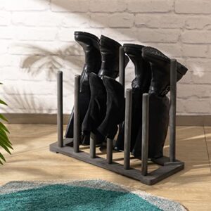 PARANTA 6-Pair Boots Storage Rack, Stand-alone Shoe Rack Organizer, Gray