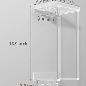 NPPLUS Towel Racks for Bathroom,Acrylic Clear Towel Rack Holder Wall Mounted, Towel Storage Organizer, Bath Towel Holder for Folded Large Towel Washcloths, Small Rolled Towels, Hand Towels