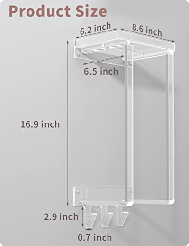 NPPLUS Towel Racks for Bathroom,Acrylic Clear Towel Rack Holder Wall Mounted, Towel Storage Organizer, Bath Towel Holder for Folded Large Towel Washcloths, Small Rolled Towels, Hand Towels