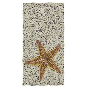 naanle chic 3d marine style pebble beach starfish soft large decorative hand towels multipurpose for bathroom, hotel, gym and spa (16" x 30",floral)