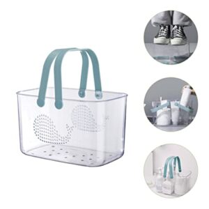 LALAFINA Loofah shower caddy basket Plastic Storage Basket Shower Organizer Bucket with Handle for Kitchen Dorm Bathroom Garden Cleaning Supplies Sky- blue Scrunchies