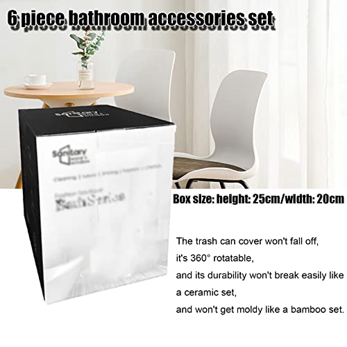 Bathroom Set 6pcs Bathroom Accessories Set,Include Soap Dispenser,Toothbrush Holder,Toothbrush Cup,Soap Dish,Toilet Brush Holder,Trash Can,Be Applicable Home Decor