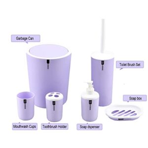 Bathroom Set 6pcs Bathroom Accessories Set,Include Soap Dispenser,Toothbrush Holder,Toothbrush Cup,Soap Dish,Toilet Brush Holder,Trash Can,Be Applicable Home Decor