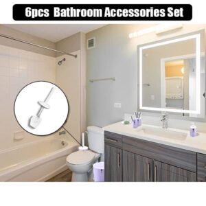 Bathroom Set 6pcs Bathroom Accessories Set,Include Soap Dispenser,Toothbrush Holder,Toothbrush Cup,Soap Dish,Toilet Brush Holder,Trash Can,Be Applicable Home Decor