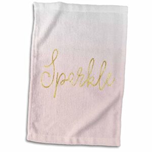 3drose ps inspiration - image of blush pink ombre gold sparkle quote - towels (twl-274311-1)