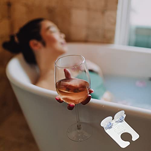 for Her Wife Girlfriend Wine Glass Bath Holder Caddy Bathtub Products Shower Accessories Gifts Ideas for Women Wife Mother Mom Employee Cup Holder Bathroom Cupholder Romantic