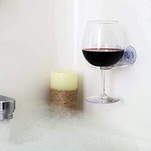 for Her Wife Girlfriend Wine Glass Bath Holder Caddy Bathtub Products Shower Accessories Gifts Ideas for Women Wife Mother Mom Employee Cup Holder Bathroom Cupholder Romantic