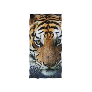 domiking tiger print soft hand towels for bathroom decorative guest towels fingertip towels for hotel spa gym,16 x 30 inches