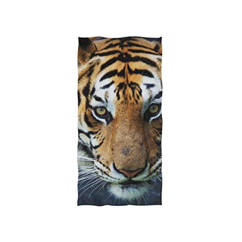 DOMIKING Tiger Print Soft Hand Towels for Bathroom Decorative Guest Towels fingertip Towels for Hotel Spa Gym,16 x 30 inches