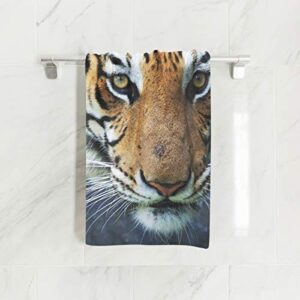 DOMIKING Tiger Print Soft Hand Towels for Bathroom Decorative Guest Towels fingertip Towels for Hotel Spa Gym,16 x 30 inches