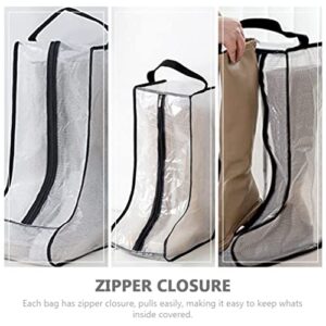 Didiseaon 2Pcs Boot Storage Bags Clear Shoe Storage Pouches Tall Boots Organizers Protector Bag Cowboy Boot Bags for Travel