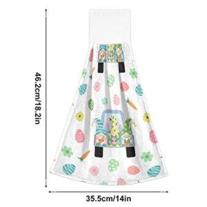 Easter Truck Eggs Bunny Carrots Kitchen Hanging Towels Bathroom Hand Bath Towel Set 2 Pcs Dish Cloths 14 x 18 in Tea Bar Tie Dry Towels Soft Absorbent Durable for Laundry Room Decor