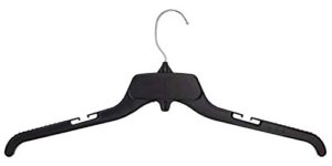 hangon recycled plastic with notches shirt hangers, 19 inch, black, 10 pack