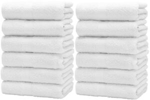 white washcloths face towels for bath 100% cotton 13" x 13" (12 pack)